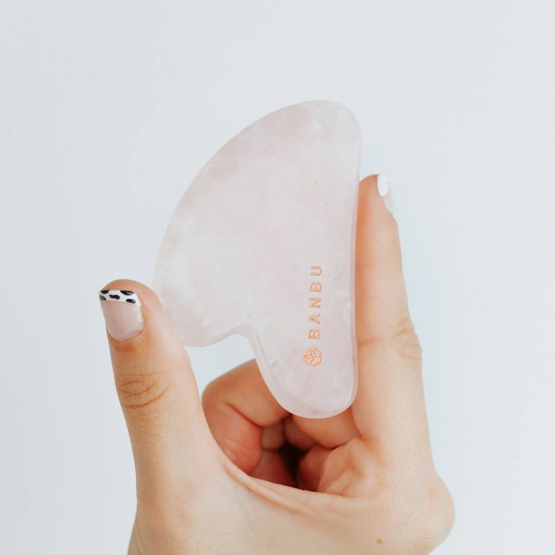 Rose Quartz Stone Facial Massager Gua Sha