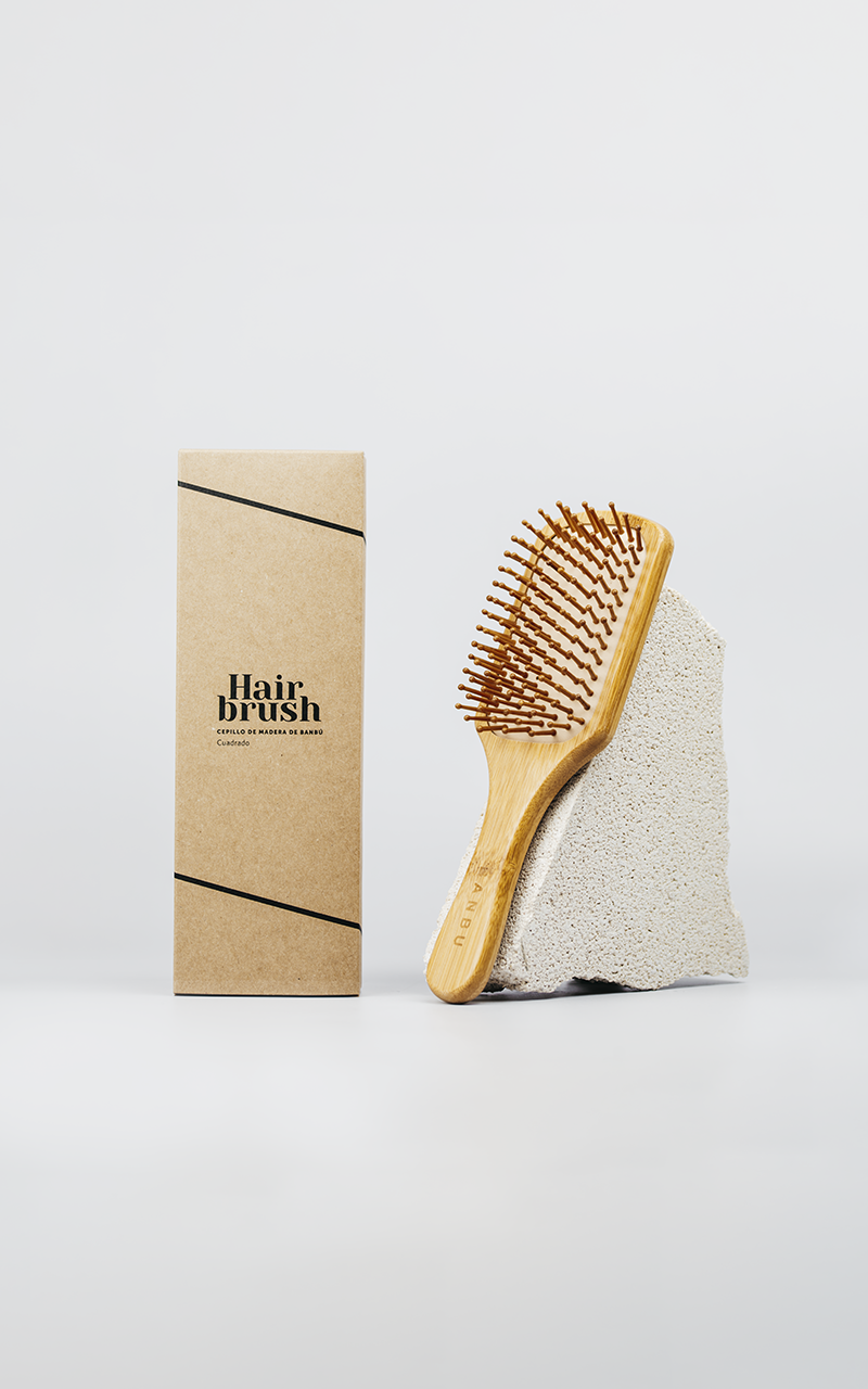 Bamboo wood hairbrush