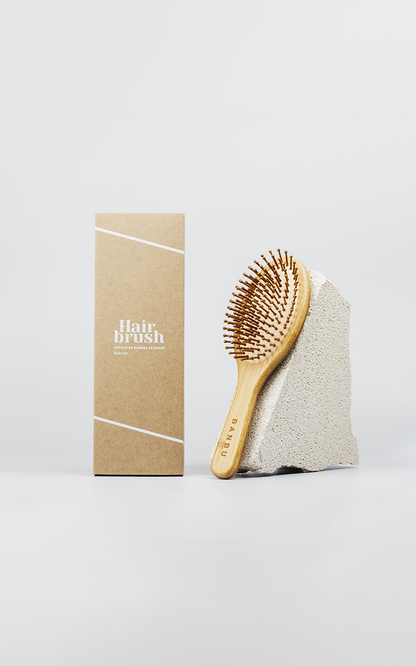 Bamboo wood hairbrush